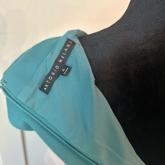 Michael Antonio Blue and Black Sheath Midi Dress V-Neck Sleeveless - Picture 3 of 6